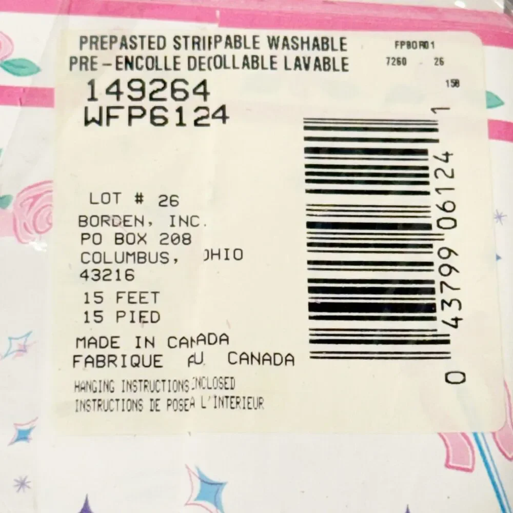 Vtg Barbie Prepasted Decorative Border 5 yd x 6.83